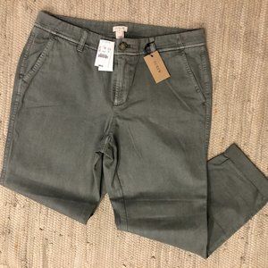 NWT J. CREW Slim Fit Chino Pants Grey Green Size 6